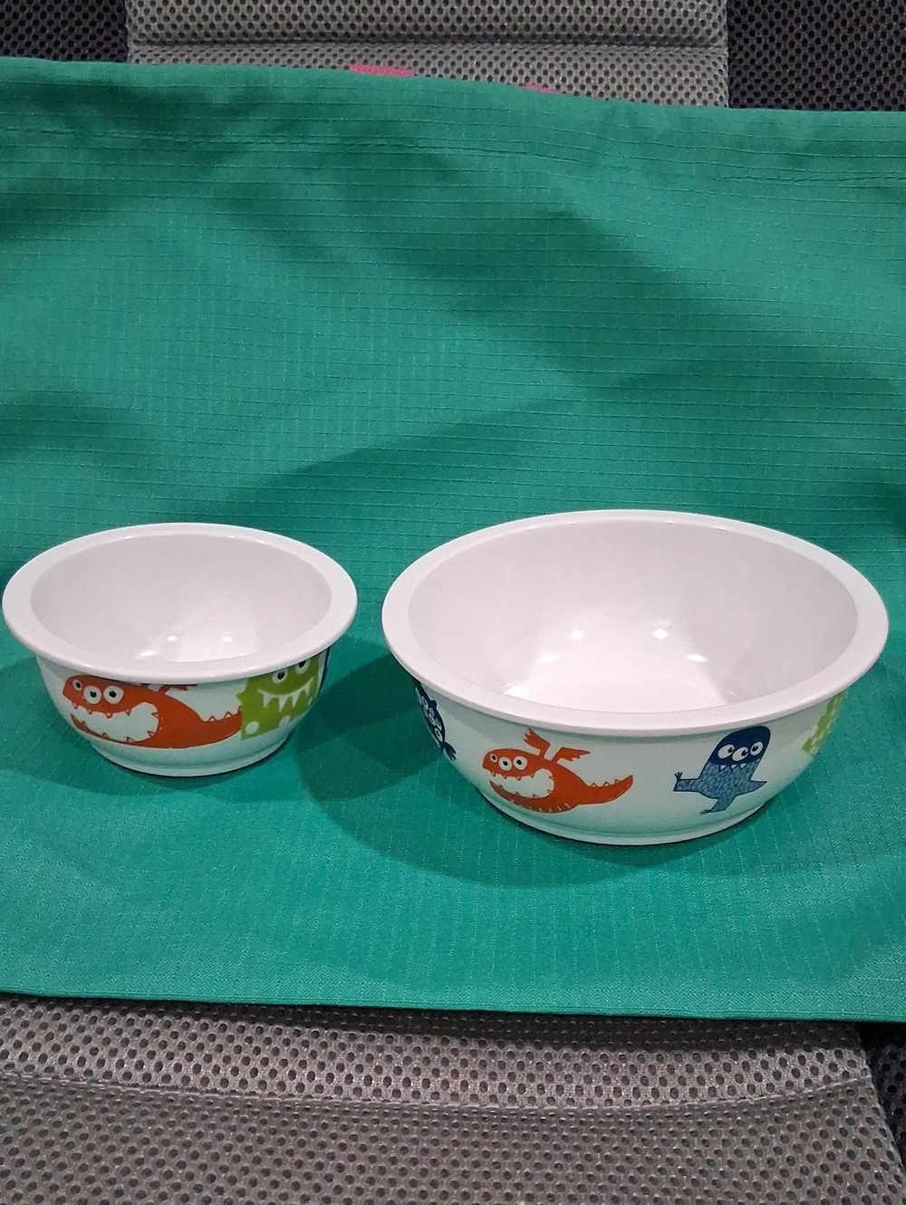 Kids Monster Print Plastic Bowl Set - White and Multicolor Circo